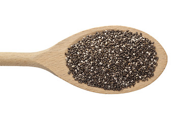 Image showing Spoonful of chia seeds