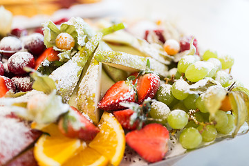 Image showing close up of dish with sugared fruit dessert