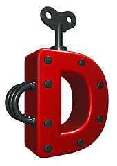 Image showing letter d with decorative pieces - 3d rendering