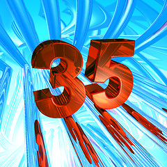 Image showing number thirty five in abstract space - 3d illustration