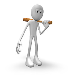 Image showing  guy with baseball bat - 3d illustration