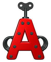 Image showing uppercase letter a with decorative pieces - 3d rendering