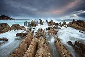 Image showing Barraga Bay Coastline with Wild Seas