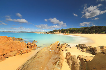 Image showing Crystal clear aqua waters of Jagger Beach