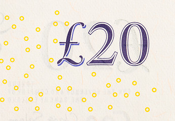 Image showing Pound currency background - 20 Pounds