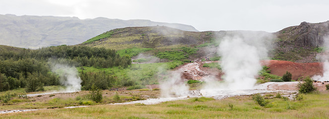 Image showing Geothermally active valley of Haukadalur