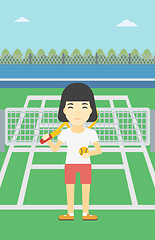 Image showing Female tennis player vector illustration.