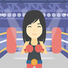 Image showing Confident boxer in gloves vector illustration.