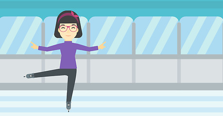 Image showing Female figure skater vector illustration.