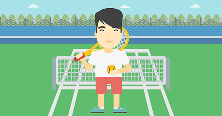 Image showing Male tennis player vector illustration.