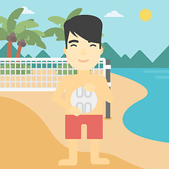 Image showing Beach volleyball player vector illustration.