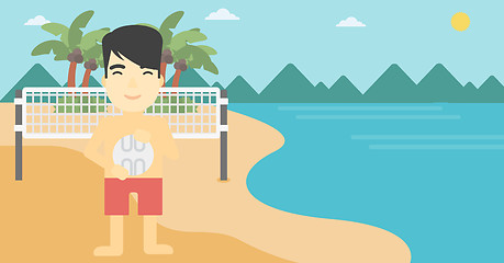 Image showing Beach volleyball player vector illustration.