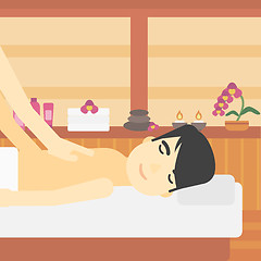 Image showing Man recieving massage vector illustration.