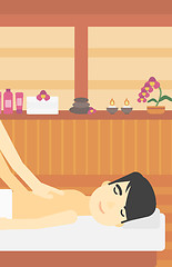 Image showing Man recieving massage vector illustration.