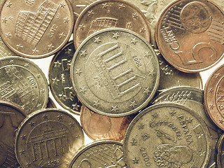 Image showing Vintage Euro coins