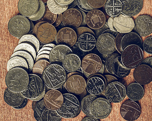 Image showing Vintage Pound coins