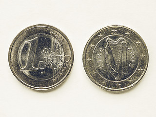 Image showing Vintage Irish 1 Euro coin