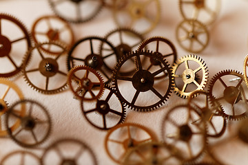 Image showing Detail of clock parts for restoration