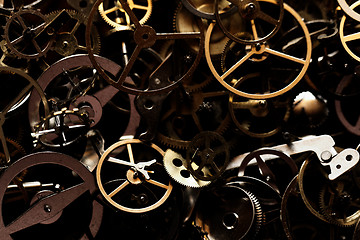 Image showing Detail of clock parts for restoration