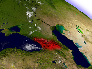 Image showing Georgia from space highlighted in red