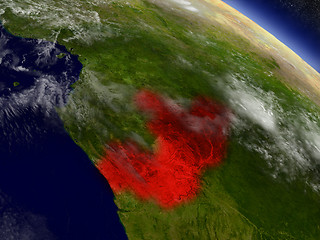 Image showing Congo from space highlighted in red