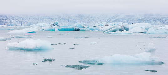 Image showing Jokulsarlon is a large glacial lake in southeast Iceland