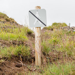 Image showing Forbidden to walk over here - Iceland