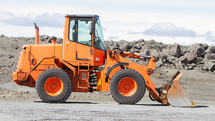 Image showing Large orange bulldozer