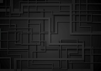 Image showing Black geometric tech corporate background