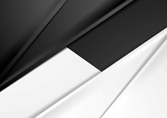 Image showing Smooth silk abstract black and white background