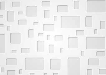 Image showing Geometric grey background with squares