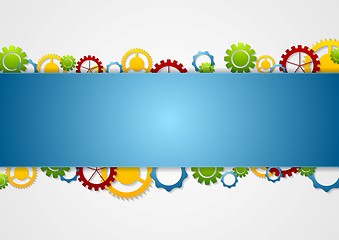 Image showing Abstract tech corporate background with gears