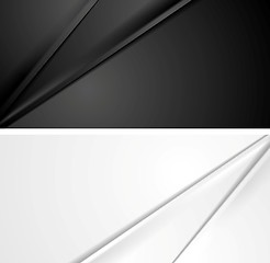 Image showing Smooth silk lines black and white backgrounds