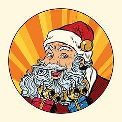 Image showing Joyful Santa Claus with gifts