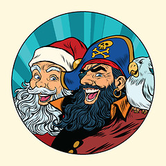 Image showing Santa and the pirate