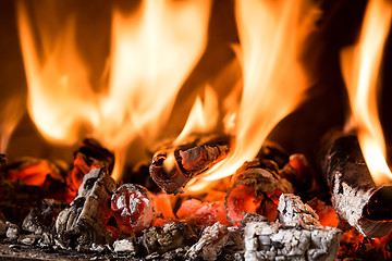 Image showing Flame in a fireplace