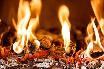 Image showing Flame in a fireplace