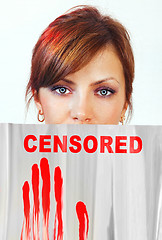 Image showing censorship of statements on part of face