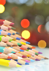 Image showing christmas tree pencils and lights