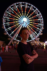 Image showing Teen boy in amusement park