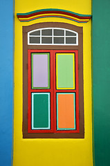 Image showing Colorful facade of building in Little India, Singapore