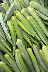 Image showing Raw green Okra