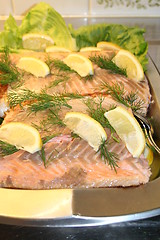 Image showing Salmon with lemon