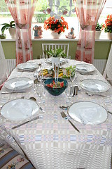 Image showing Table laid for dinner