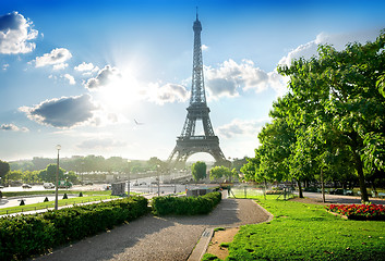 Image showing Eiffel tower and park