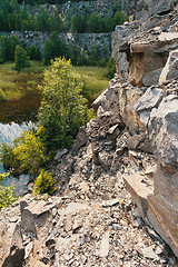 Image showing abandoned flooded quarry, Czech republic