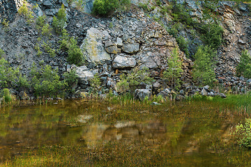 Image showing abandoned flooded quarry, Czech republic