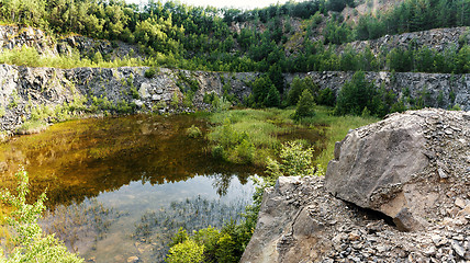 Image showing abandoned flooded quarry, Czech republic