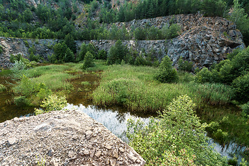 Image showing abandoned flooded quarry, Czech republic