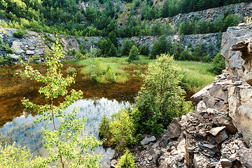 Image showing abandoned flooded quarry, Czech republic